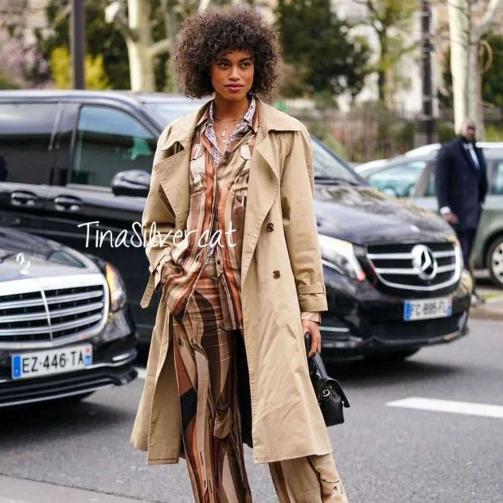 Zara Basic Belted Trench Coat Beige NWT - Picture 5 of 17